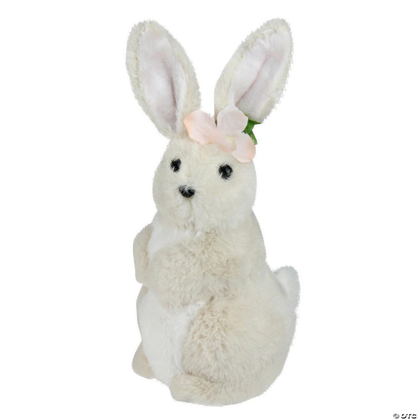 11.5" Beige Plush Girl Standing Easter Bunny Rabbit Figure Image