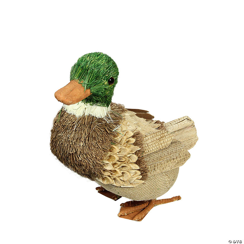 11.5" Tan Brown and Green Decorative Standing Duck Spring Table Top Figure Image