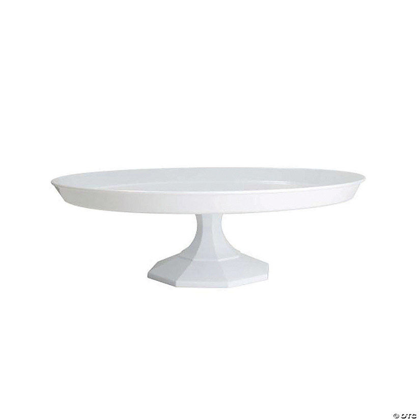 11.6" White Medium Round Plastic Cake Stands (7 Cake Stands) Image