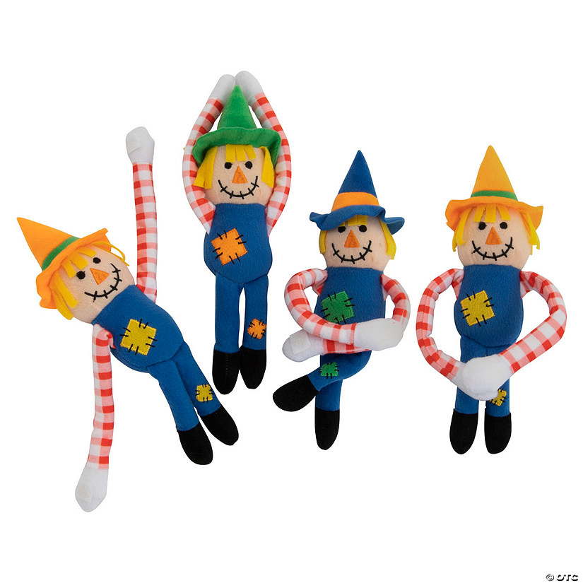 11" Fall Multicolor Long-Arm Stuffed Scarecrows &amp;#8211; 12 Pc.   Image