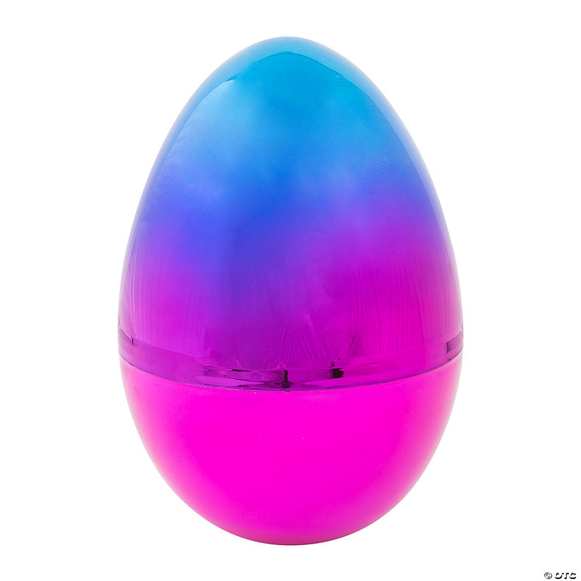 11" Fillable Two-Tone Metallic Plastic Easter Egg - 1 Pc. Image