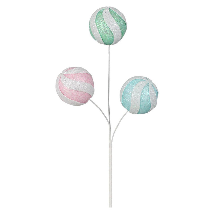 11" Glitter Ball Spray: Mint/Pink/Blue Image