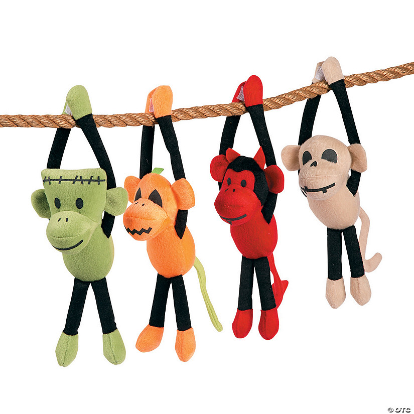 11" Halloween Character Long Arm Stuffed Sock Monkeys - 12 Pc. Image