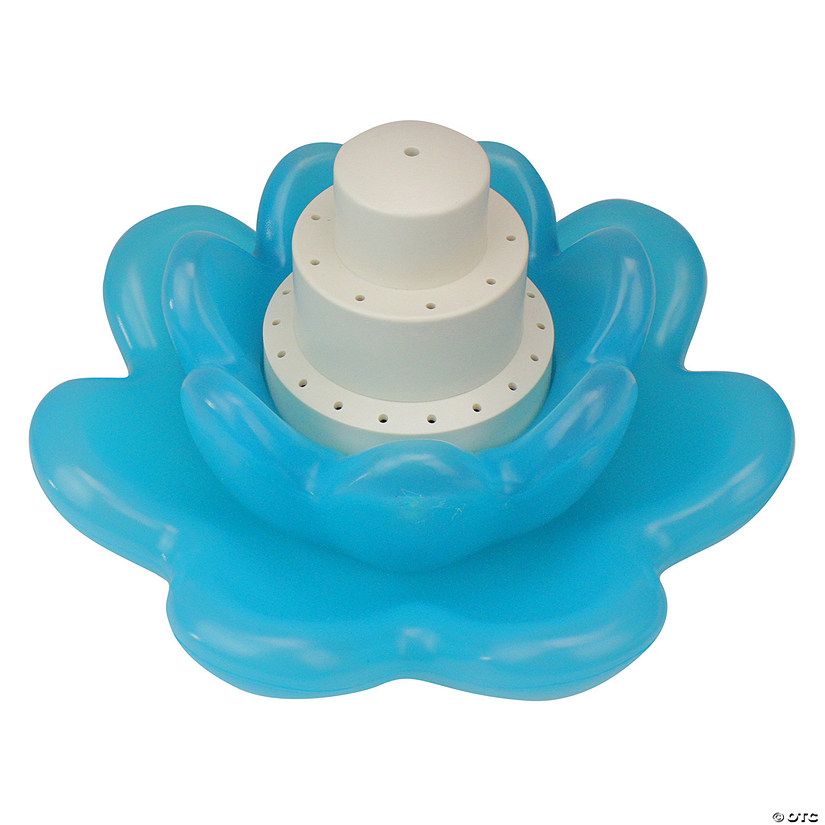 11-Inch Blue Triple Tier Flower Blossom Swimming Pools Water Fountain Image