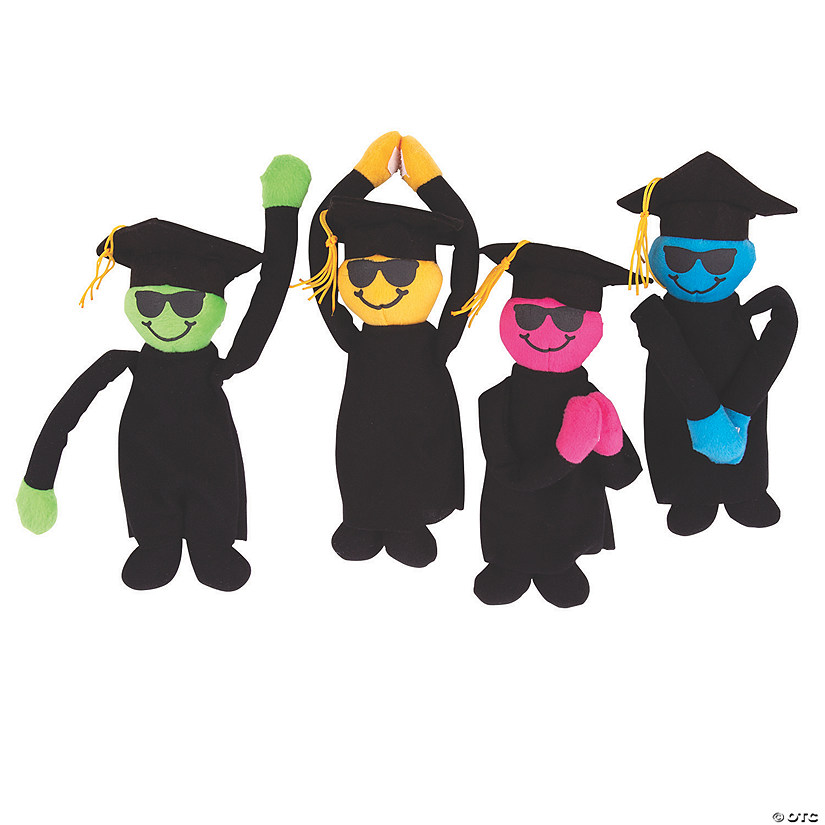 11" Long Arm Multicolor Stuffed Graduates - 12 Pc. Image