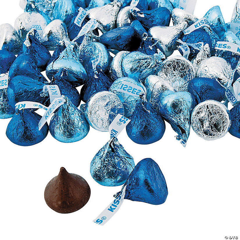 11 oz. Hershey&#8217;s<sup>&#174;</sup> Blue & Silver Kisses<sup>&#174;</sup> Chocolate Candy - 65 Pc. Image