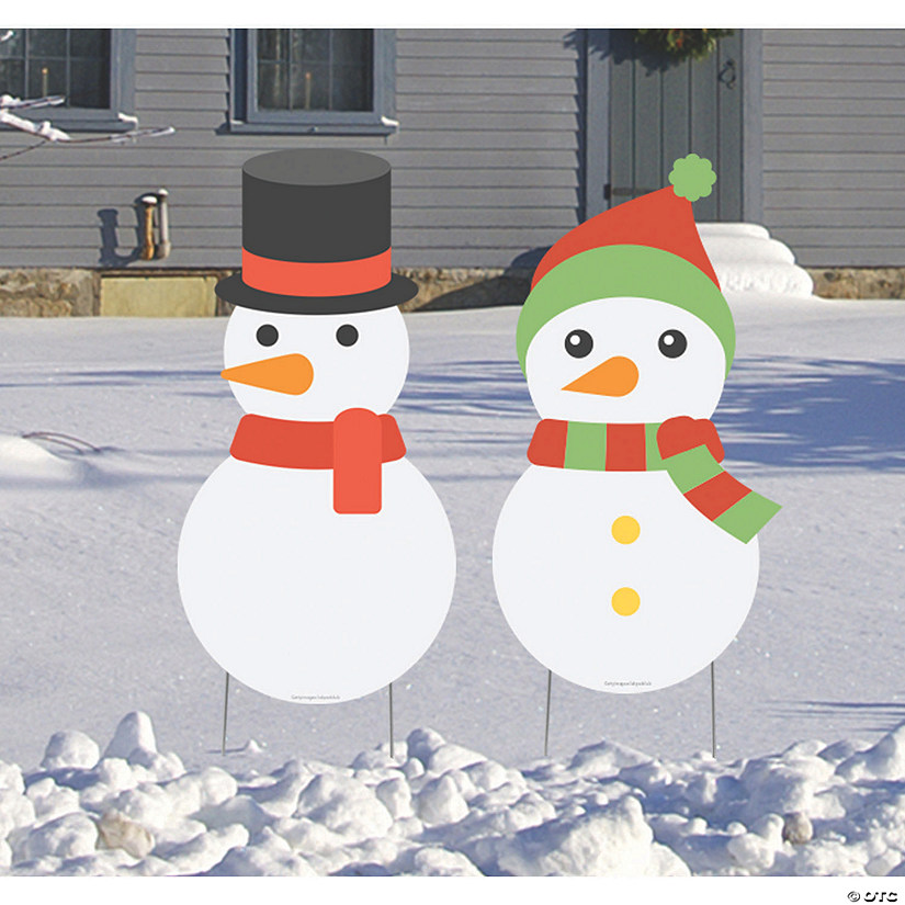 11" x 20" Snowman Outdoor Yard Signs - 2 Pc. Image