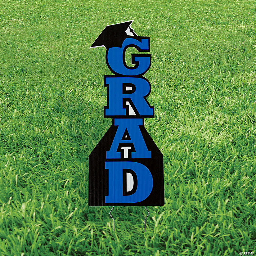 11" x 30" Blue Grad Vertical Yard Sign Image