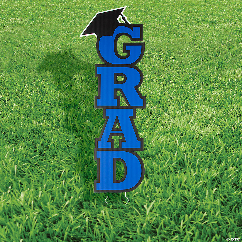 11" x 30" Blue Graduation Party Yard Stake Image