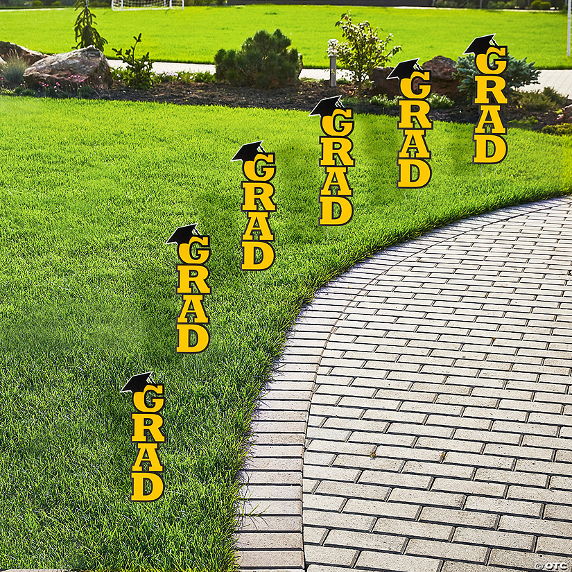 11" x 30" Bulk  Yellow Grad Vertical Yard Signs - 6 Pc. Image