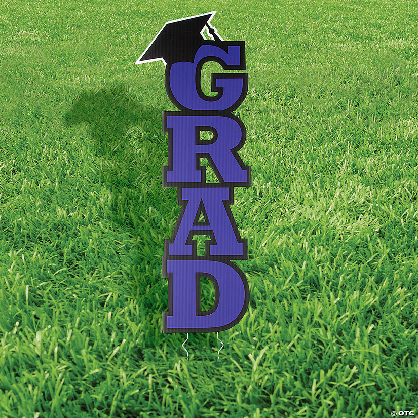 11" x 30" Purple Graduation Party Yard Stake Image