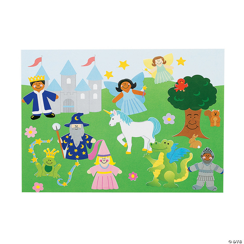 11" x 8 1/2" DIY Fairy Tale Paper Sticker Scenes - 12 Pc. Image