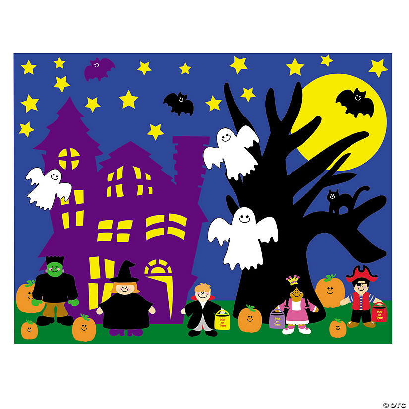 11" x 8 1/2" DIY Halloween Night Sticker Scene Sheets - 12 Pc. Image