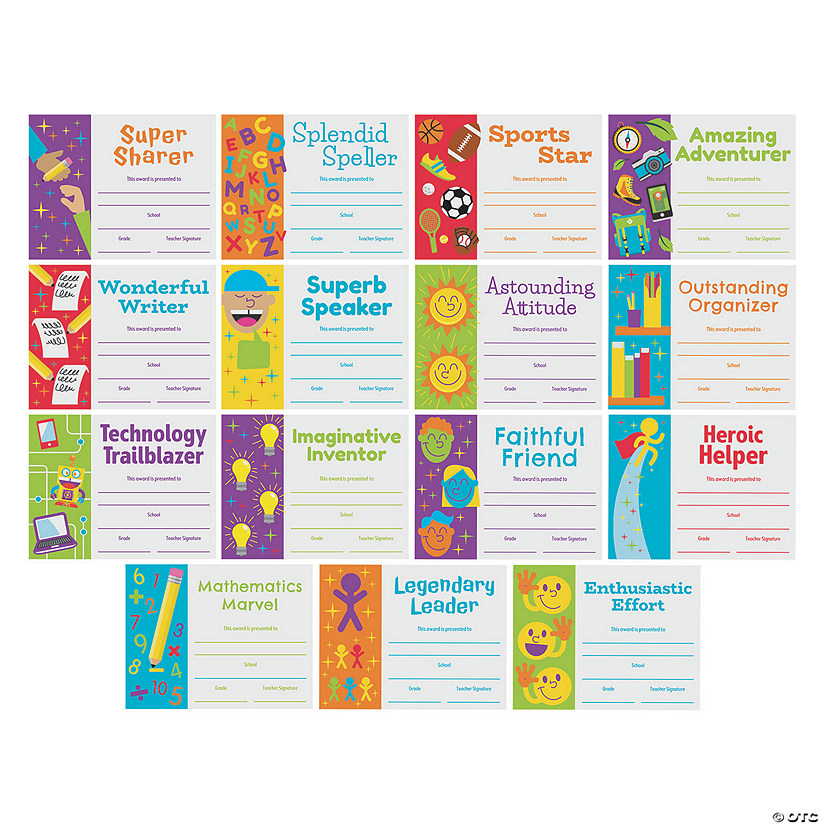 11&quot; x 8 1/2&quot; End of Year Superlatives Paper Certificates - 30 Pc. Image