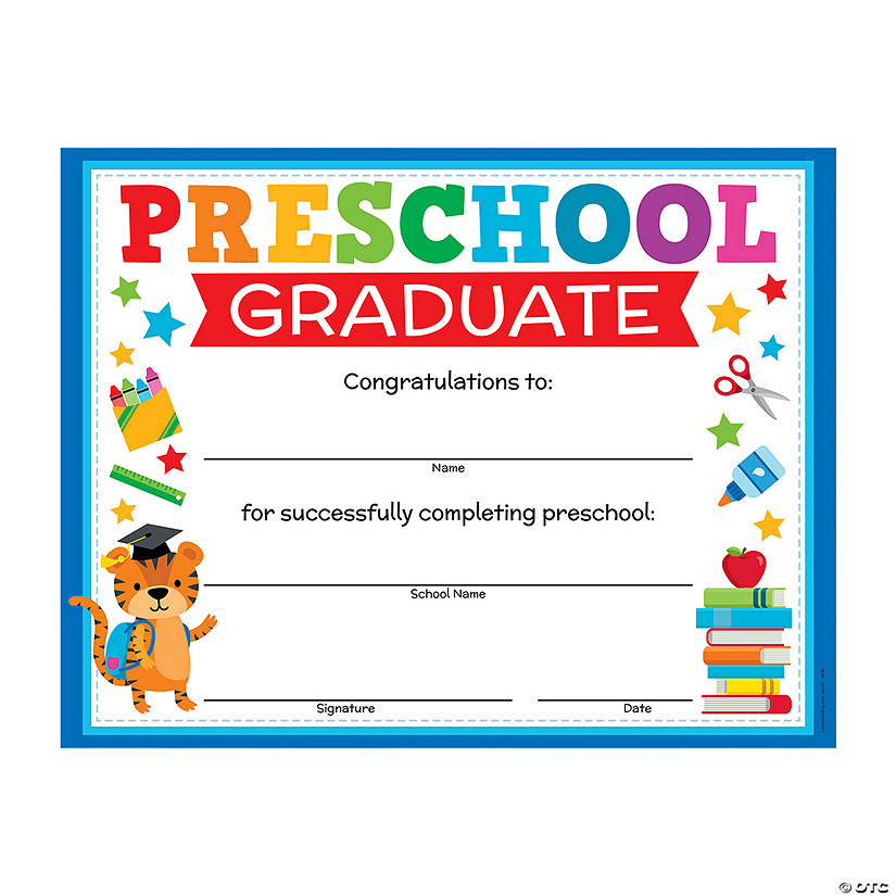 11" x 8 1/2" Preschool Graduation Paper Certificates - 25 Pc. Image