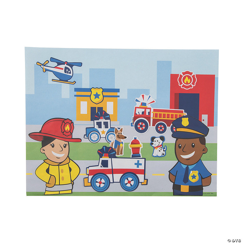 11" x 8 1/2" Rescue Hero Paper Sticker Scenes - 12 Pc. Image