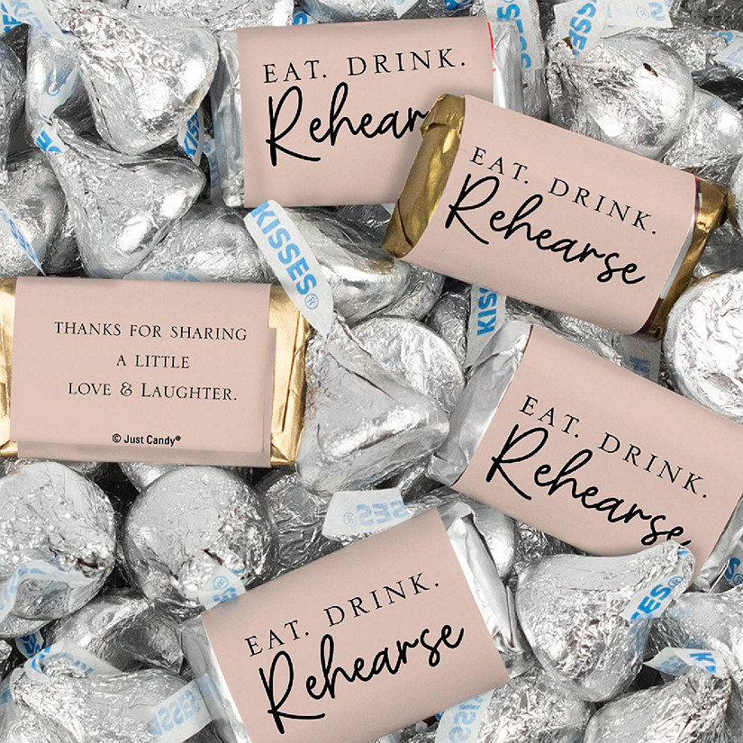 116 Pcs Wedding Rehearsal Dinner Candy Favors Miniatures Chocolate & Kisses (1.50 lbs) - Blush Image