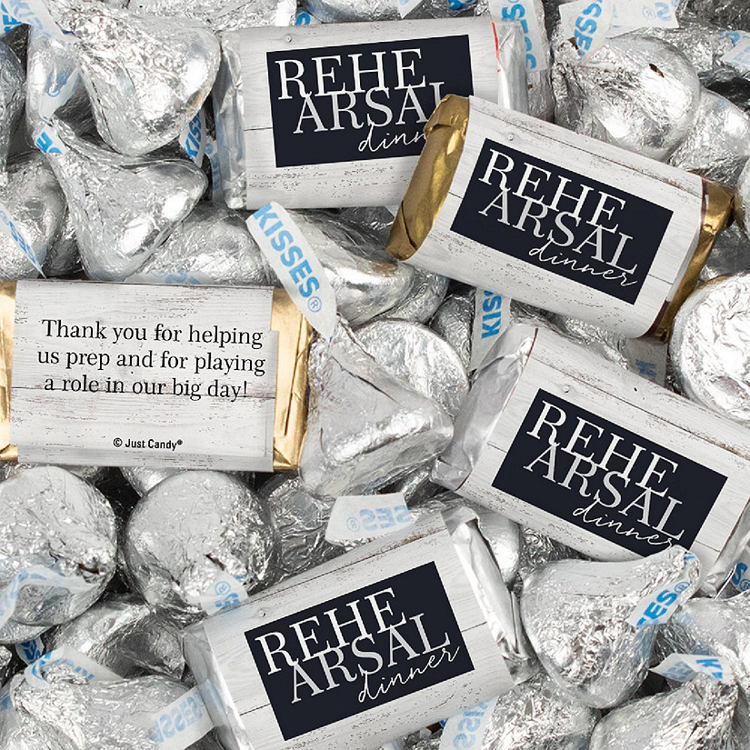 116 Pcs Wedding Rehearsal Dinner Candy Favors Miniatures Chocolate & Kisses (1.50 lbs) - Rustic Image