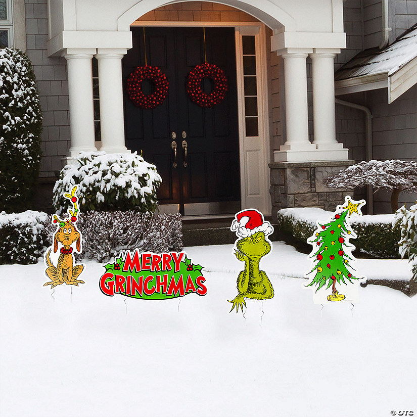 12" - 24" Dr. Seuss&#8482; The Grinch Yard Signs - 4 Pc. Image