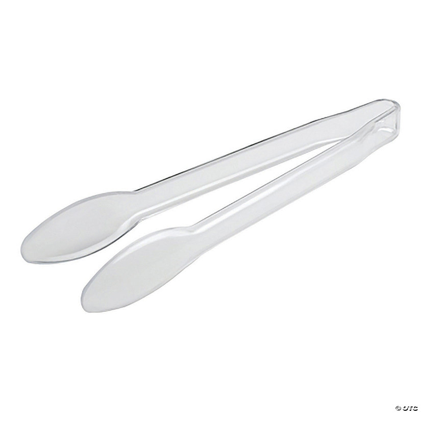12" Clear Disposable Plastic Serving Tongs (22 Tongs)