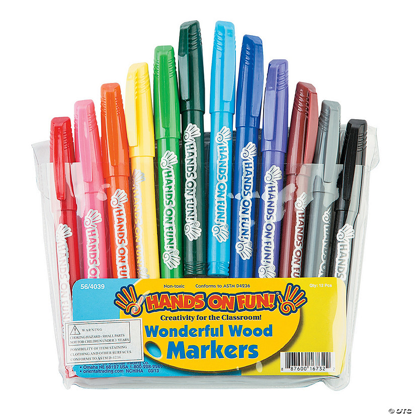 12-Color Wonderful Wood Markers Image