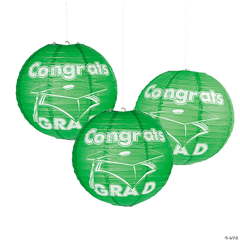 12" Congrats Grad Paper Lanterns - 6 Pc. Image