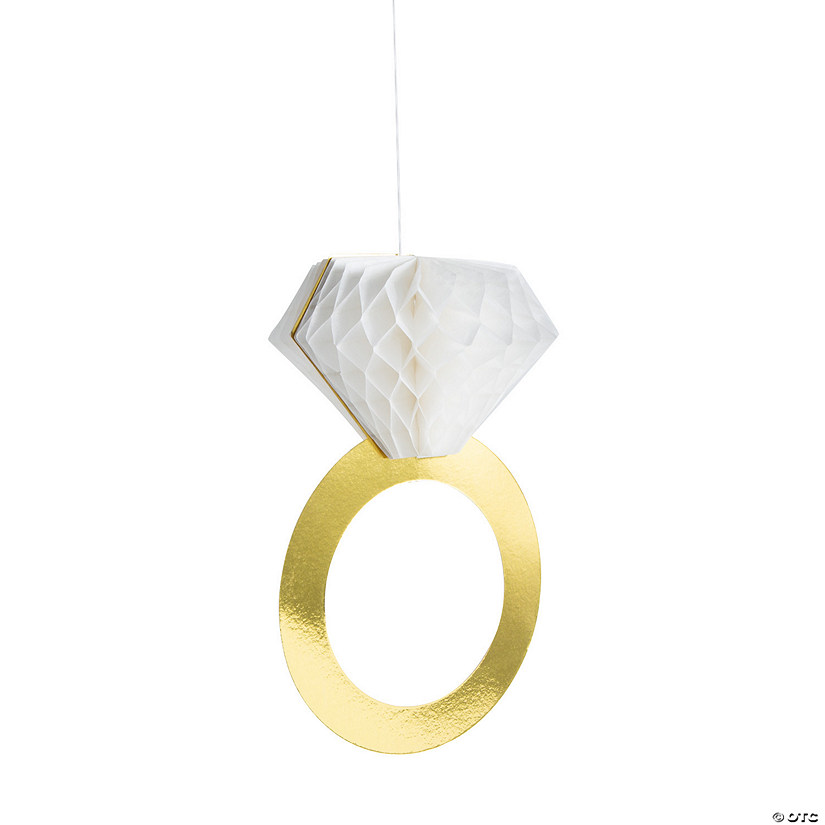 12" Diamond Ring Honeycomb Ceiling Decorations - 4 Pc. Image