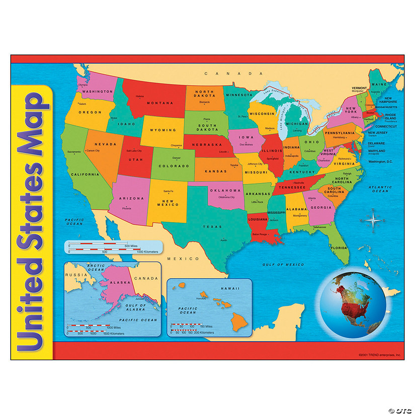 (12 Ea) Chart Usa Map 17X22 Gr 1-8