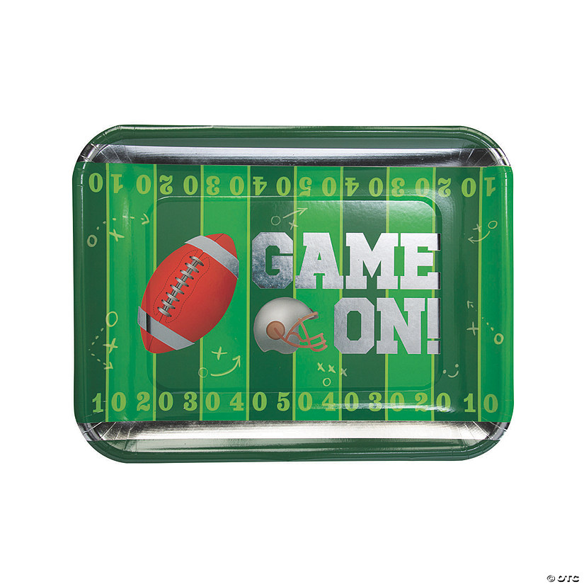 12" Game On Football Paper Serving Plates - 8 Ct. Image