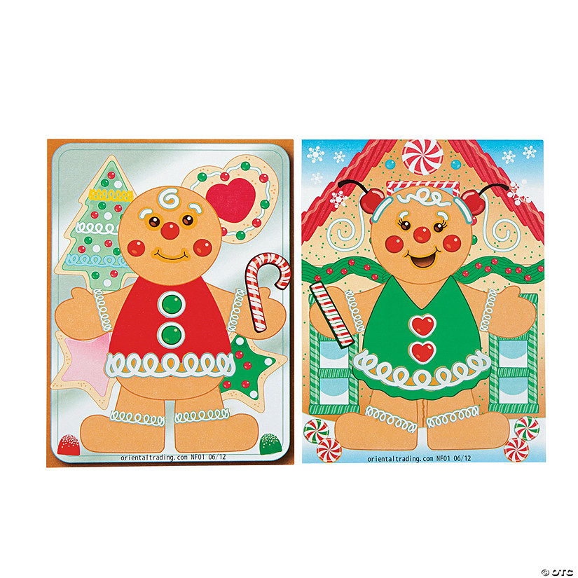 12 Gingerbread Man Sticker Sheets - 12 Pc. Image