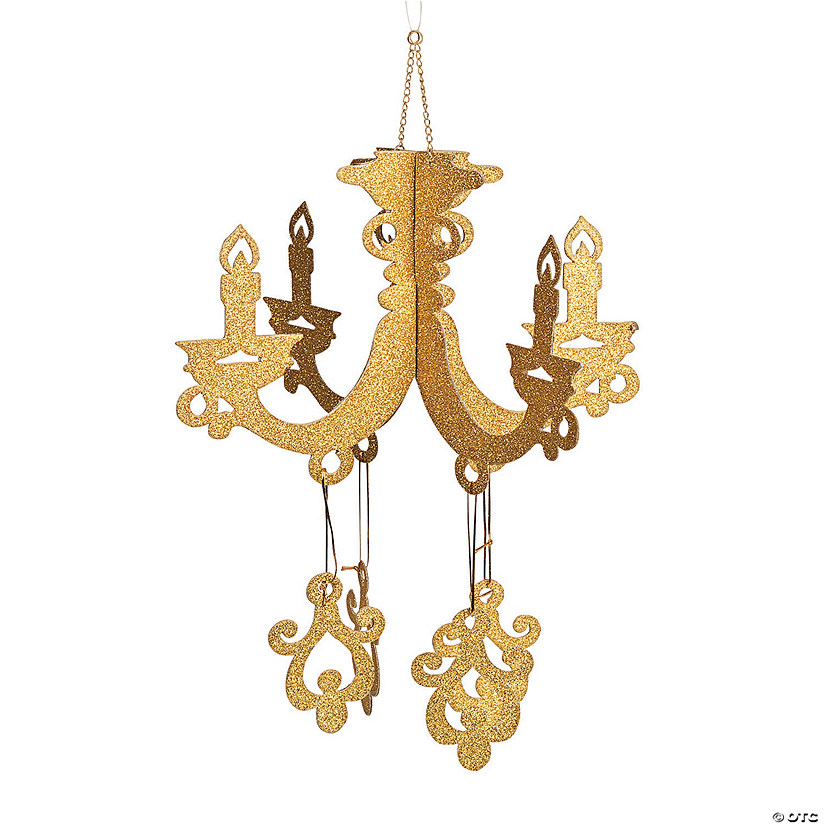 12" Gold Glitter Chandelier Image