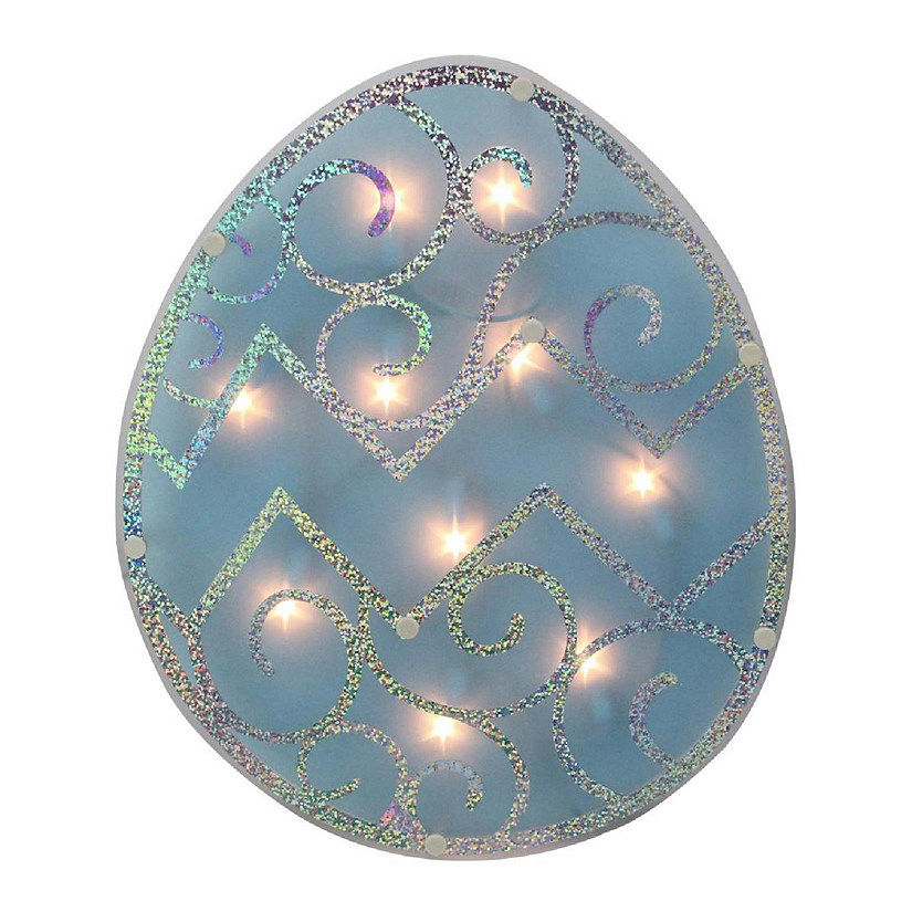 12 in. Lighted Blue Easter Egg Window Silhouette Decoration Image