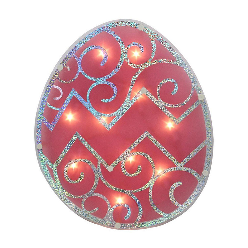 12 in. Lighted Pink Easter Egg Window Silhouette Decoration Image