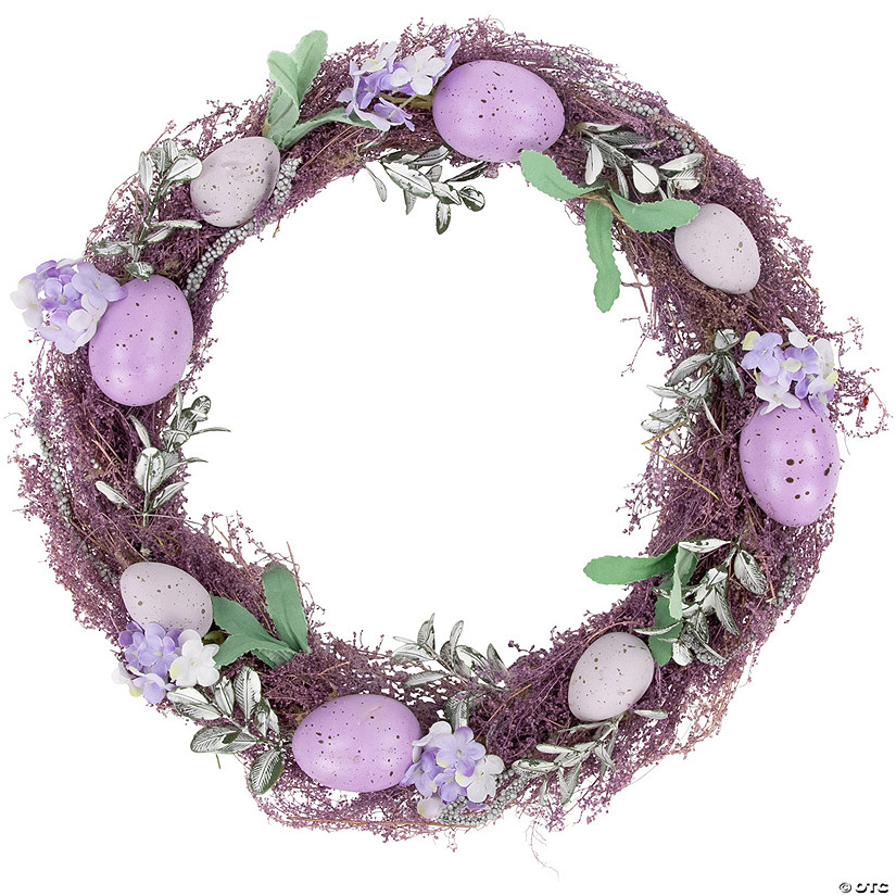 12" Lavender Speckled Egg Easter Twig Wreath Image