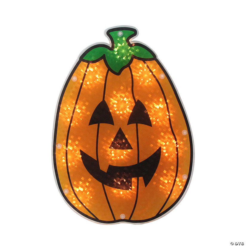 12" Lighted Jack-O-Lantern Halloween Window Silhouette Image