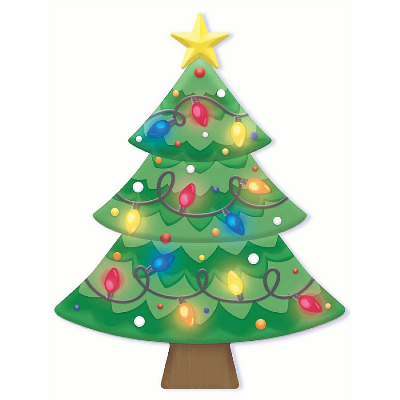 12" Metal Embossed Hanger: Christmas Lights Image