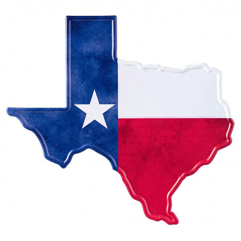 12" Metal Embossed Hanger: Texas Flag Image