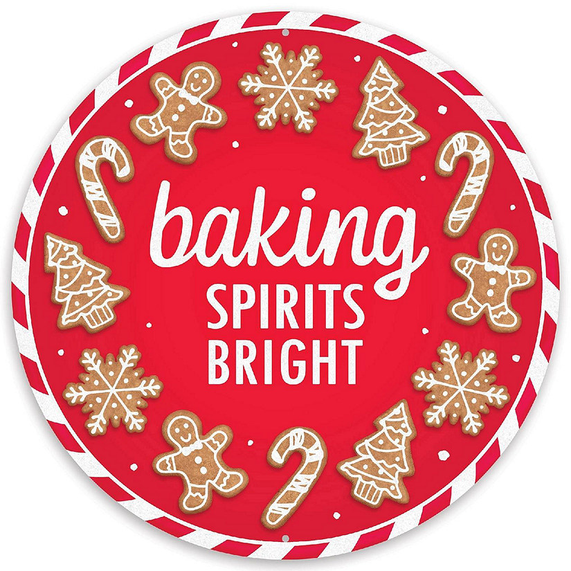 12" Metal Round Sign: Baking Spirits Bright Image