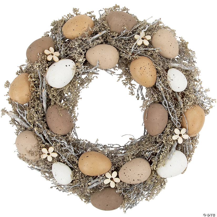 12" Natural Earth Speckled Egg Easter Twig Wreath Image
