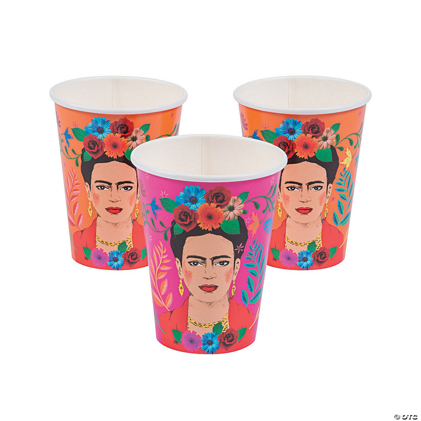 12 oz. Boho Frida Kahlo Disposable Paper Cups - 12 Ct. Image