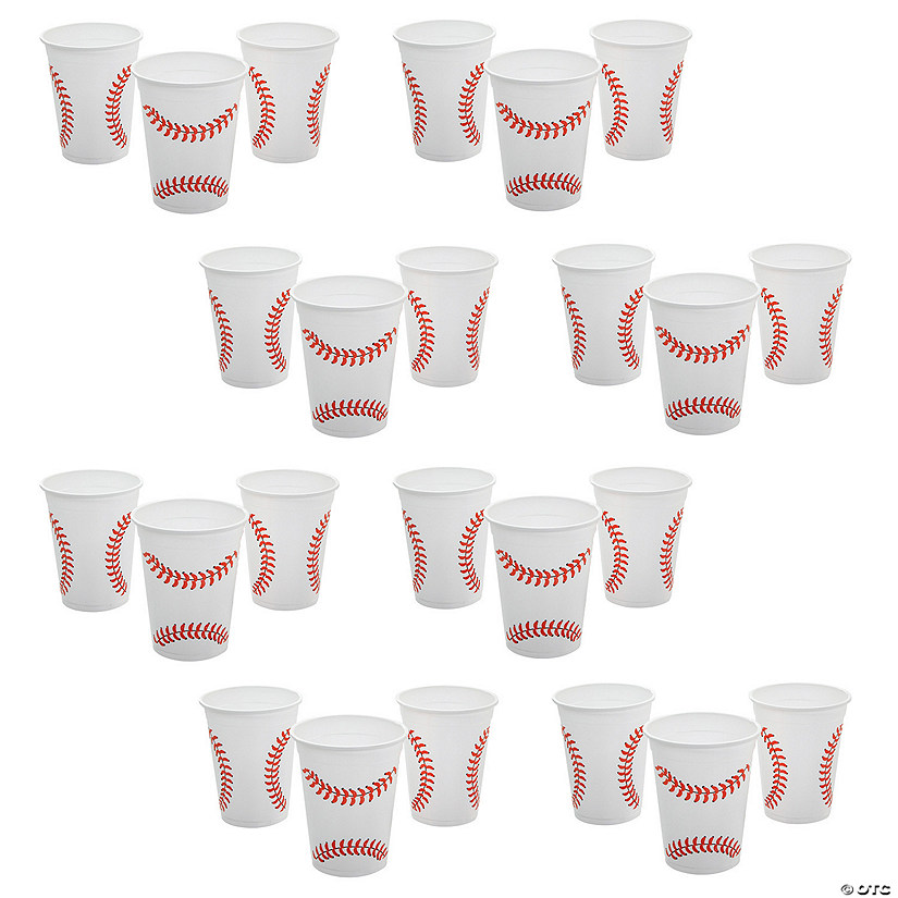 12 oz. Bulk 200 Ct. Baseball Disposable Plastic Cups Image