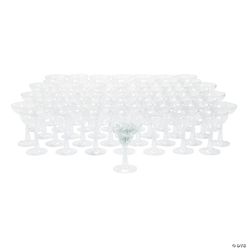 12 oz. Bulk 60 Ct. Clear Disposable Plastic Margarita Glasses Image