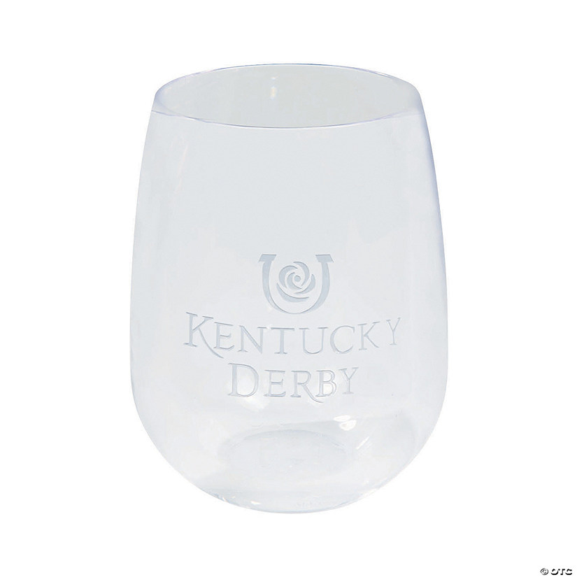 12 oz. Kentucky Derby<sup>&#174;</sup> Reusable Plastic Stemless Wine Glass Image