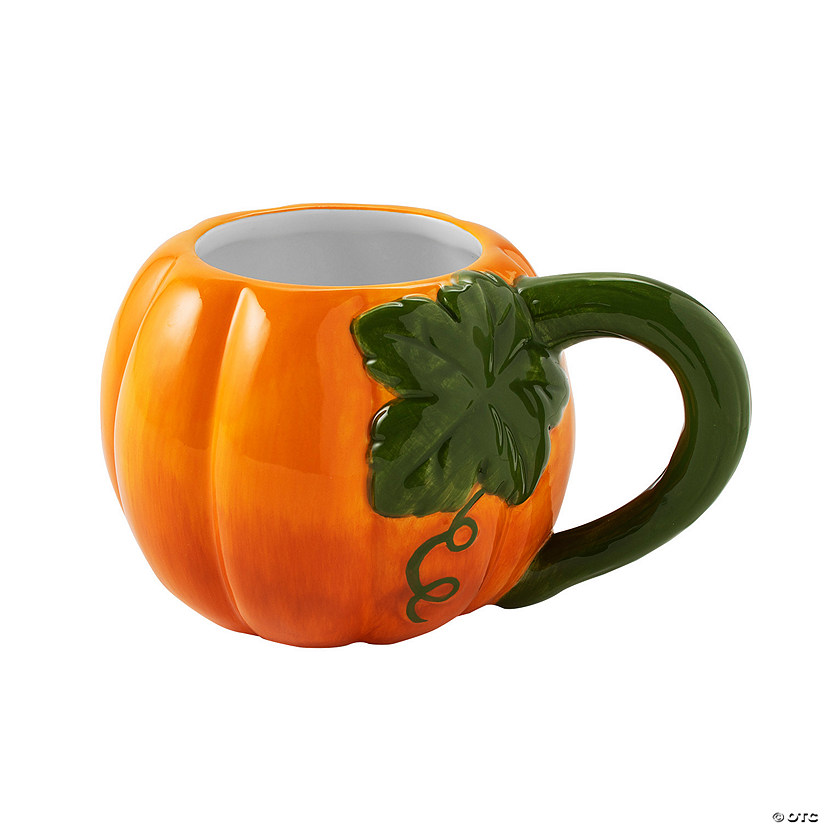 12 oz. Pumpkin Reusable Ceramic Mugs - 4 Ct. Image