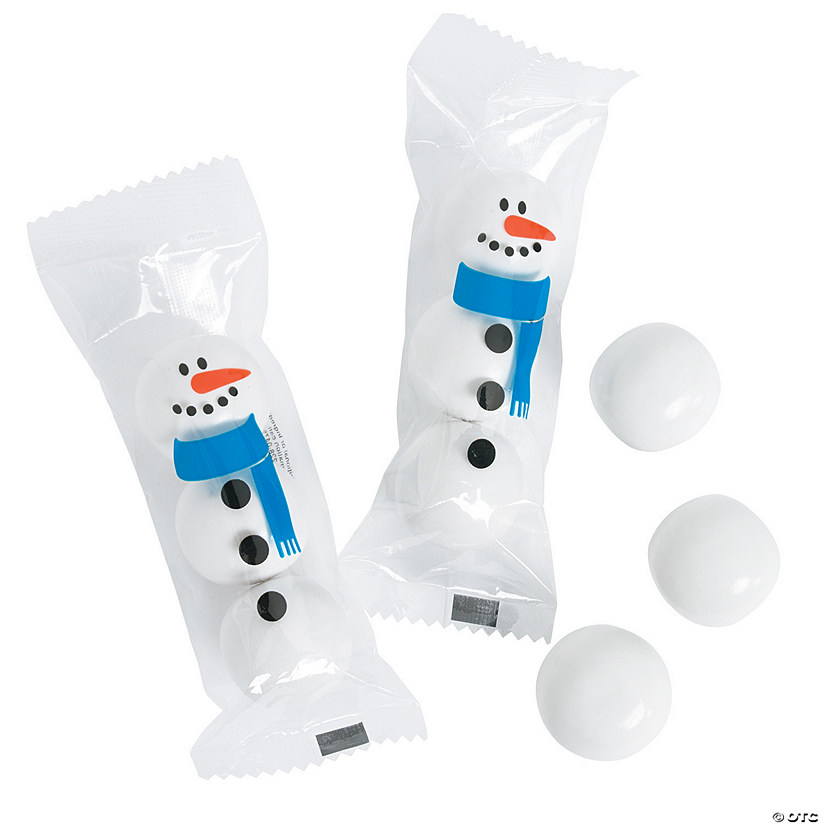 12 oz. Snowman Strawberry Gumball Fun Packs - 12 Pc. Image