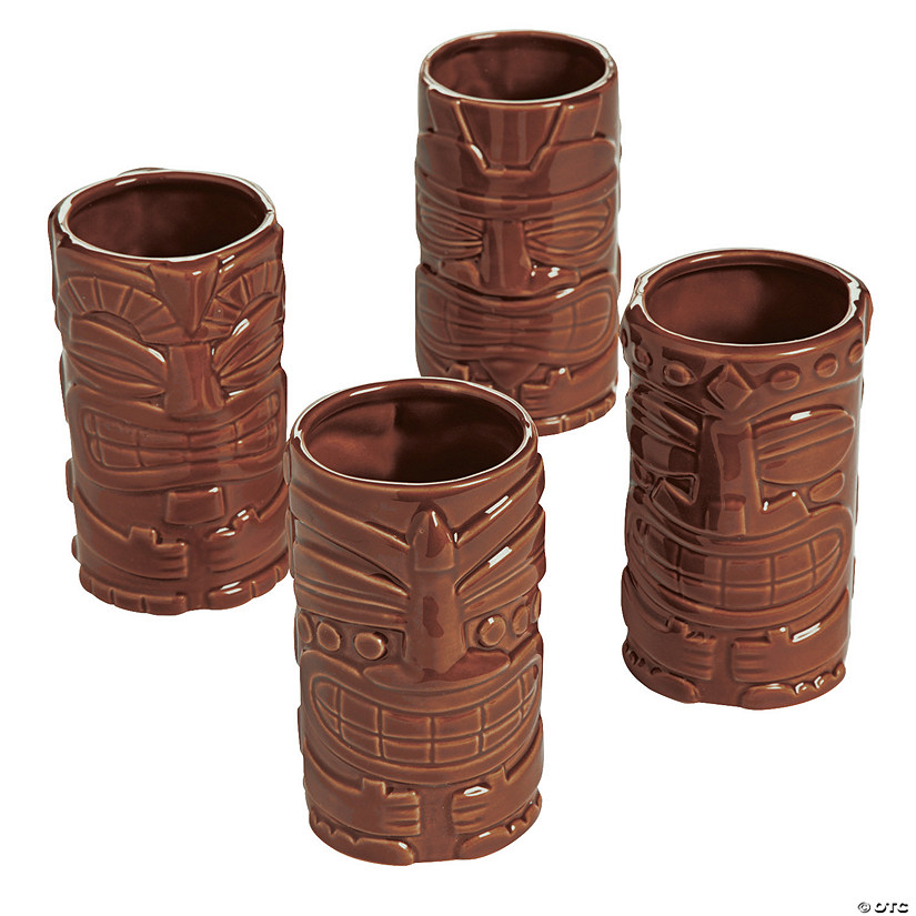 12 oz. Tiki Reusable Ceramic Tumblers - 4 Ct. Image