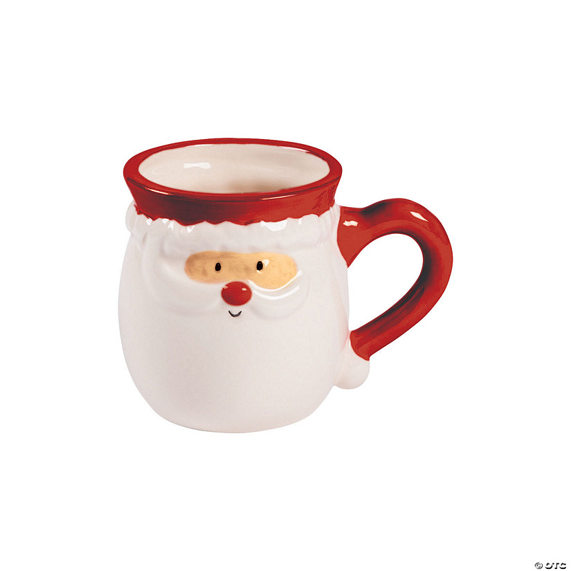 12 oz. Whimsical Santa Reusable Ceramic Mugs - 4 Ct. Image