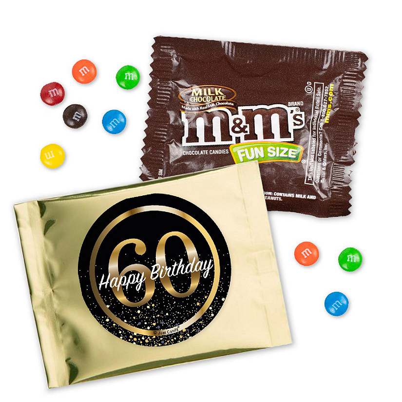 12 Pcs 60th Birthday Candy M&M's Party Favor Packs - Milk Chocolate Image