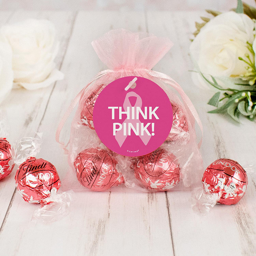12 Pcs Breast Cancer Awareness Candy Favors Giveaways with Lindt Truffles by Just Candy Image