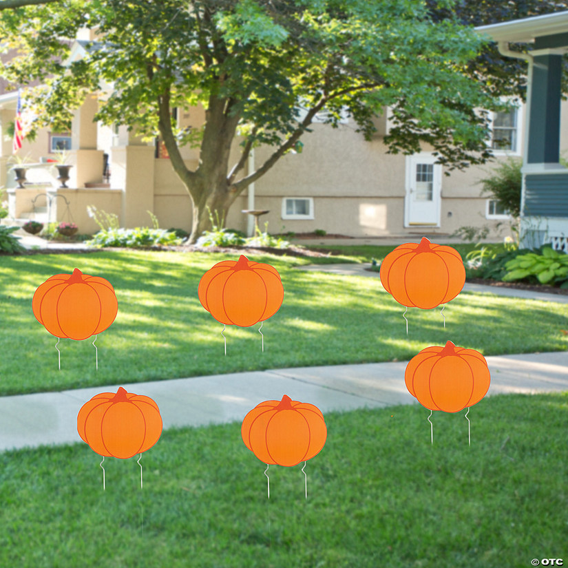 12" x 10 1/2" Fall Pumpkin Sidewalk Signs - 6 Pc. Image